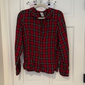 Son de Flor Red tartan classic Shirt, size L